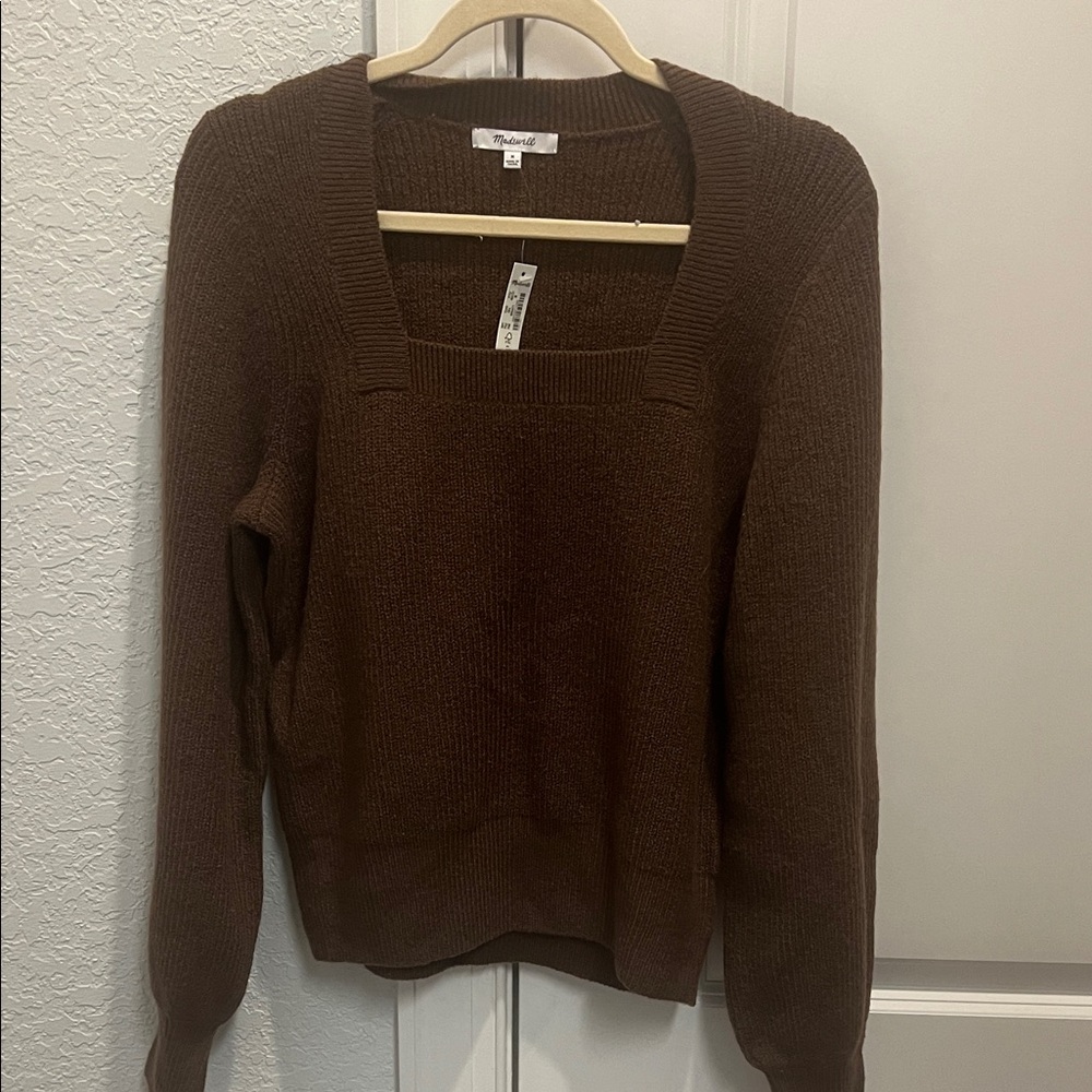 Madewell Chocolate Scoop Neck Sweater